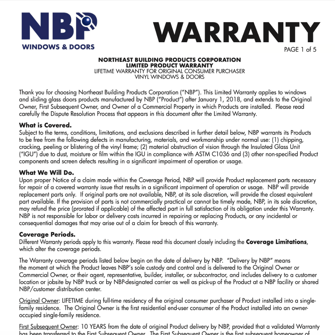 Warranty Letter